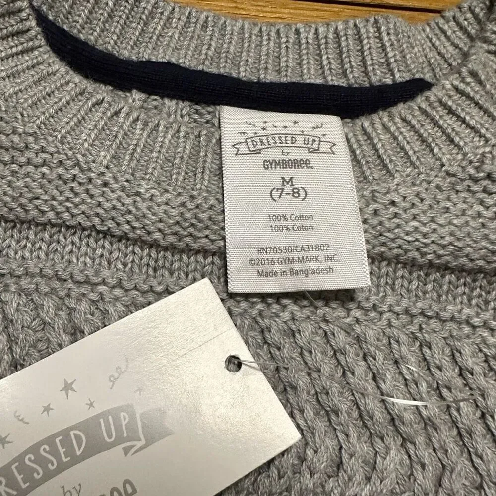 NWT Gymboree all dressed up gray sweater m (7/8)